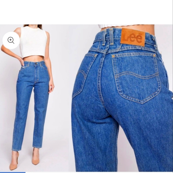 LEE Original Straight Womens Jeans Ultra High Waist Raw Hem Distressed Vintage - Picture 1 of 16